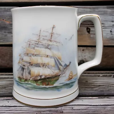 Vtg Royal Kent Staffordshire England Clipper Ship Coffee Tea Mug Bone China • $24