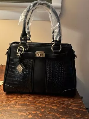 $32 • Buy Jose Hess Handbag Madison Avenue Purse Medium Satchel Purse Danbury Mint Black