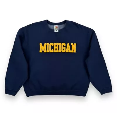 Vintage Michigan Wolverines Football Crewneck Sweatshirt Size XL • MINT • $35