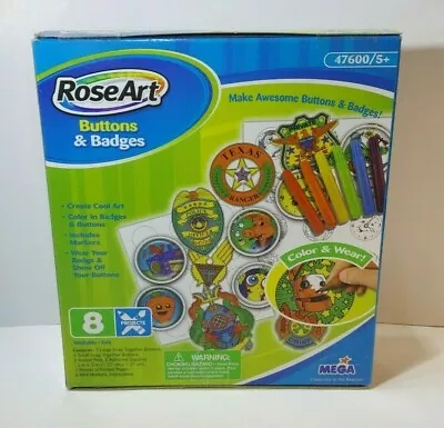 Make Your Own Buttons & Badges RoseArt Kid's Craft Kit Projects 47600 NEW Sealed • $18.60