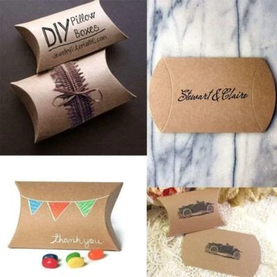 $0.95 • Buy 1xWedding Favor Box Cute Craft Paper Pillow Party Favour Cake Candy Bag I1F2