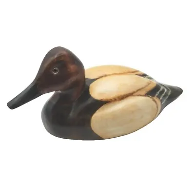 Vintage Canvasback Duck Dot's Dux Hand Painted Carved Wooden Decoy Cabin Decor • $299.99