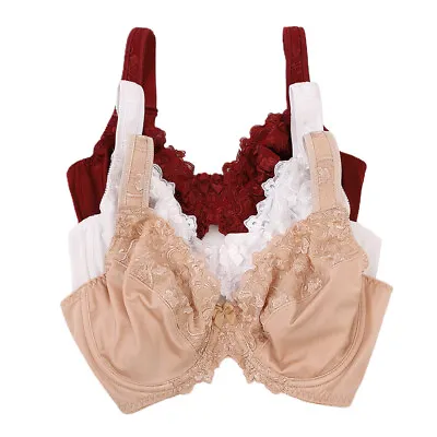 Lace Underwire BraMinimizer Unlined Bras For Women Unpadded Full Cup Plus Size • $10.87