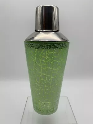 Vintage MCM Art Glass Green Cocktail Martini Shaker • $75