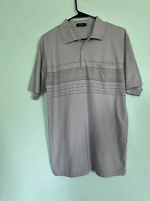 Mens Burberry London SZ 52 EU SZ 2XL US Gray With Stripes Polo READ • $37