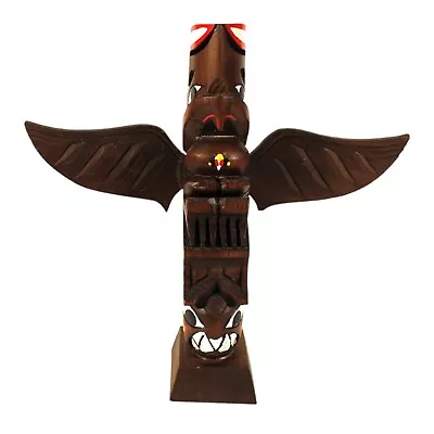 Vintage Carved Cedar Wood Winged Totem Pole Pacific Northwest Vancouver Bc Yiouw • $49.99