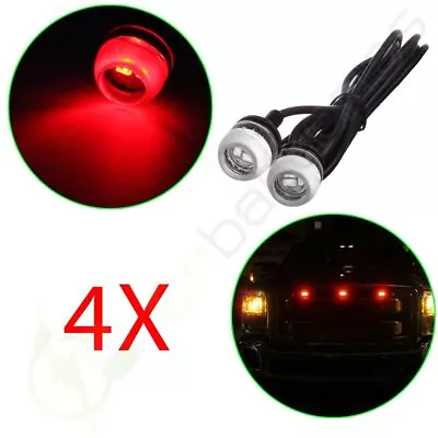 (4)Red Bright Eagle Eye Grille Light Signal Fog Lamp EE-Epistar 5730-SMD 6000k • $8.99