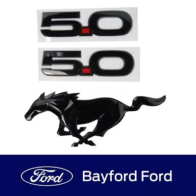 Genuine Ford Mustang 2015 Carbon Black Emblem Set 5.0 V8 • $114