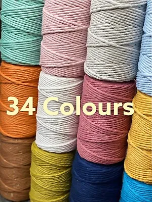 £1.68 • Buy Macramé Cord 5mm Single Twisted /PLY Pipping Cotton Cord String Craft DIY 