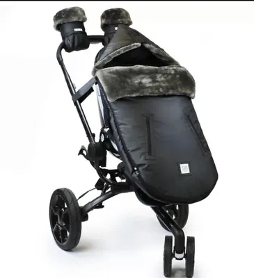 7 A.M. Enfant WaxedPOD Faux Fur Lined Seat/Stroller Bunting (S/M) Black • $99