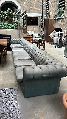 Large Leather Vintage Chesterfield Sofa • £150