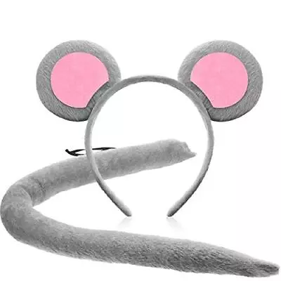 Large Mouse Ears Adult Headband And Tail For Halloween Cosplay Costume Party ... • $24.16