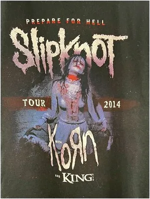 $31.96 • Buy Slipknot & Korn 2014 Tour, 2 Sided Vintage Graphic 100% Cotton Shirt XL 102658