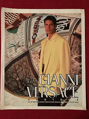 Gianni Versace Couture Men's Designer Fashion's 1991 Ad - Great To Frame! • $6.95