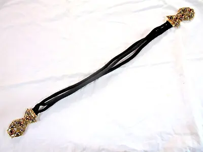 Vintage Stretch Cord Double Jeweled Metal Buckle Fashion Belt • $9.99