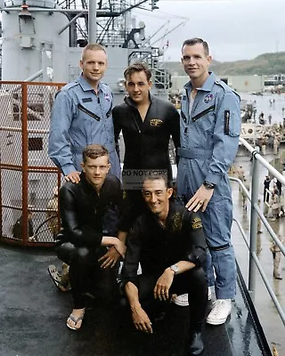 Neil Armstrong Dave Scott Gemini 8 Astronauts W/ Rescue Men  8x10 Photo (aa-545) • $8.87