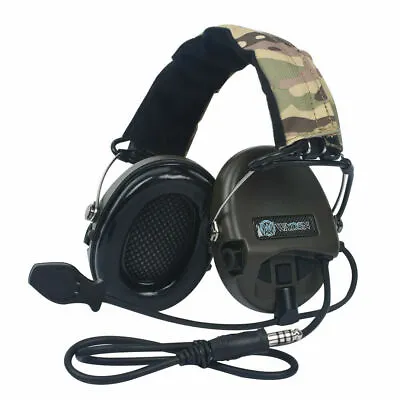 WADSN Airsoft Military Sordin Style Noise Reduction Headset Communication - OD • £50.05