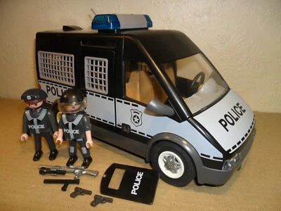 PLAYMOBIL POLICE RIOT VAN 6043 COMPLETE (Lights+SoundsAccessoriesFigures) • £12.49