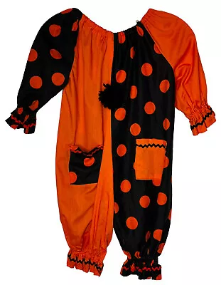 Vintage Handmade Clown Halloween Costume Kids Girls Boys Orange Black 1 Pc • $39.99