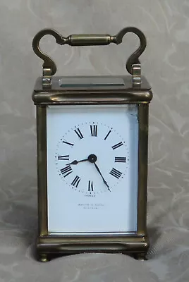 Antique Mappin & Webb Montreal Brass 8 Day Footed Carriage Clock France Serviced • $340