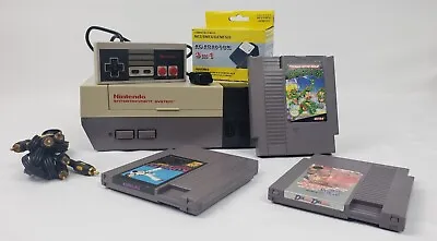 Nintendo (NES-001) Entertainment System Console Lot With 3 Games COMPLETE TESTED • $129.95