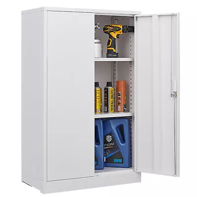 Metal Storage Cabinet FreeStanding With Adjustable Shelves And Locking Doors • $129.99