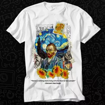 Vincent Van Gogh Collage With Starry Night And Sunflower Best Seller T Shirt 481 • £6.35