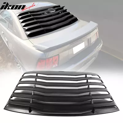 Fits 99-04 Ford Mustang Coupe IKON Style Rear Window Louver Cover Unpainted ABS • $257.99