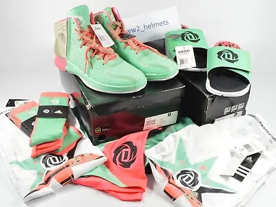 Lot Of Adidas D-Rose 4 Boardwalk Size 14 Shoes XL Shorts Shirts Socks Slides • $500