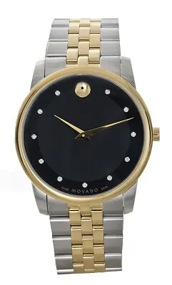  Movado  Museum Classic Two-Tone Diamond Men's Watch 0606879 • $390.25