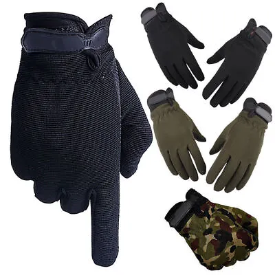 Mens Tactical Gloves Waterproof Full Finger Skiing Outdoor Hiking Cycling Mitts • £5.99