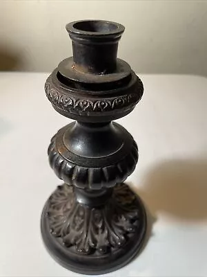 7.5” MCM Cast Iron Carved Candlestick • $89