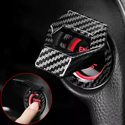 Engine Start Stop Push Button Switch Cover Sticker Carbon Fiber Car Accessories • $6.04