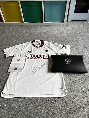 Signed Garnacho Manchester United Shirt 23/24 With COA And Presentation Box • £162