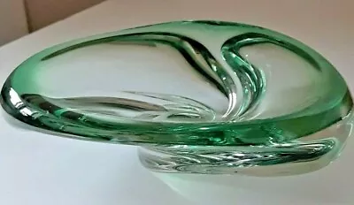 $43.68 • Buy Vintage Val St-Lambert Small Crystal Bowl Vase Trinket Green Signed 6 1/2 X 2 