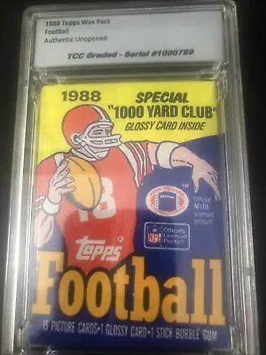 $20 • Buy 1988 Topps Football Wax Pack Certified Authentic Unopened And Encapsulated