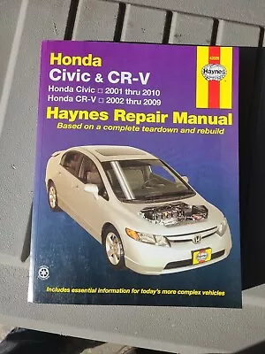 Haynes 42026 Repair Manual For Honda Civic 2001-2010 & Honda CR-V 2002-2009. • $18.99