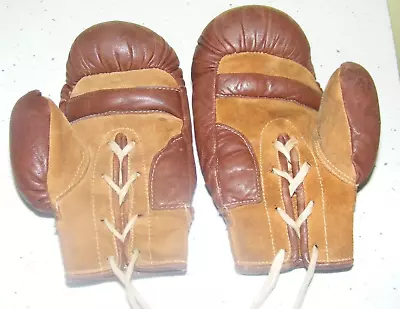 Vintage Leather Boxing Gloves Child Size Baily's Glastonbury Age 9-14 Years • $53.65