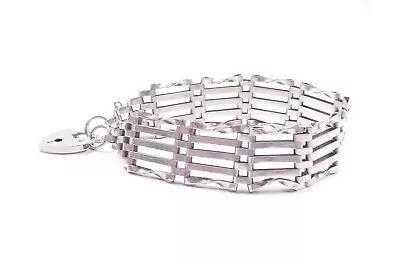 Vintage Gate Bracelet Sterling Silver 5 Bar London 1978 Hallmarked 17.1g • £49.99
