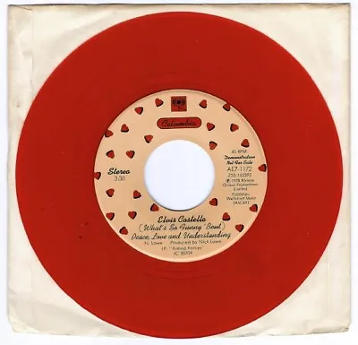 ELVIS COSTELLO Promotional Single MY FUNNY VALENTINE - NEVER PLAYED - RED Disc • $14