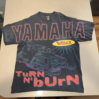 Vintage 90s Yamaha Snowmobile VMAX Men's Size XL Full Graphic All Over Print SS • $87.09