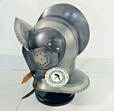 Medieval European Closed Burgonet Brass Helmet Armor Viking Knight Wearable Helm • $199.80