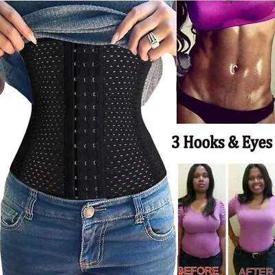 Women Long Torso Waist Trainer Corset Cincher Body Shaper Underbust Belt Girdle • £7.79