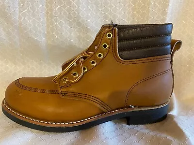 Men's STEEL TOE 6  Vintage Brown Padded Collar Carolina Work USA Boot #106 NOS • $25