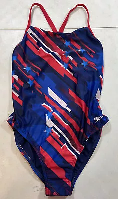 £12.44 • Buy Women’s SPEEDO One-piece Stars Red Blue White Swimsuit (Pick Size)