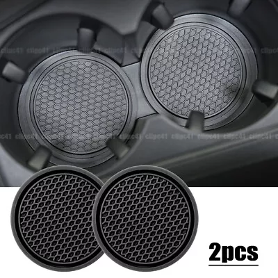 $7.37 • Buy 2x Car Cup Holder Anti-slip Insert Coasters Pads Mats Interior Accessories Black