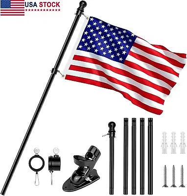 6FT Flag Pole Kit For Outside American Flag & Pole & Bracket Durable Rust Free • $17.59