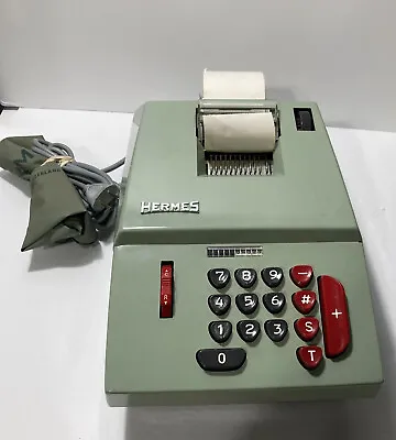 Hermes Precisa Model 209-8 Electrical Calculator Adding Machine W/ Roll & Cover • $120