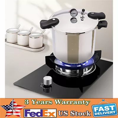 22L Large Pressure Canner Cooker Kitchen Cookware With Gauge Release Valve 90kpa • $98.80