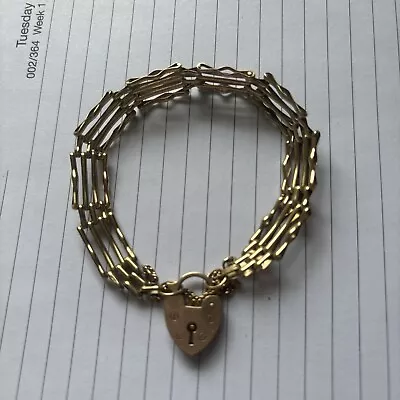 9ct Rose Gold Gate Link Bracelet 10 Grams • $500